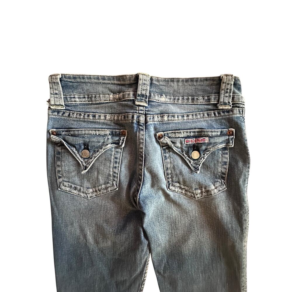 VTG Hudson Y2K Low Rise Bootcut Flap Pocket Light Wash Jeans Size 30 Made in USA - Picture 6 of 12